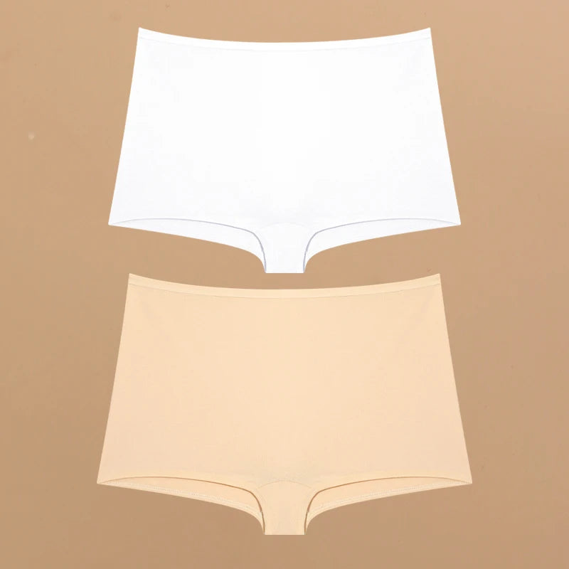 2pcs Women's Cotton Boxers Panties Female Seamless Sports Boyshorts Underwear Female Solid Soft Lingerie Safty Shorts XS-XL 2024