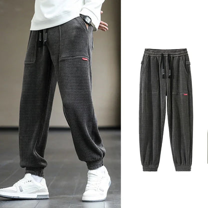 2024 New Autumn Winter Corduroy Sweatpants Men Baggy Joggers Fashion Streetwear Loose Casual Harem Pants Plus SIze 8XL