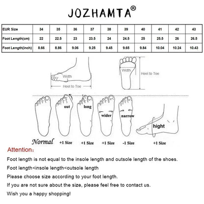 JOZHAMTA Size 34-43 Knee Boots For Women Real Leather Thick High Heels Winter Shoes Fall Fashion 2025