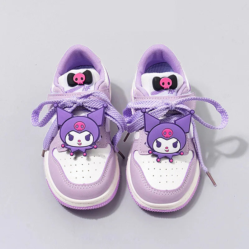 Sanrio Kuromi Children's Casual Shoes Girls Cute Cartoon Comfortable Board Shoes Breathable Non Slip Running Shoes Sneakers