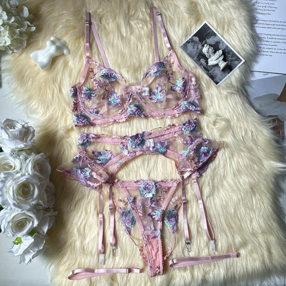 Women's Clothing Sets Erotic Woman Sexy Lingerie Sexy Women Underwear Set See-through Lingrie Femme Bra and Thongs to Set Bras