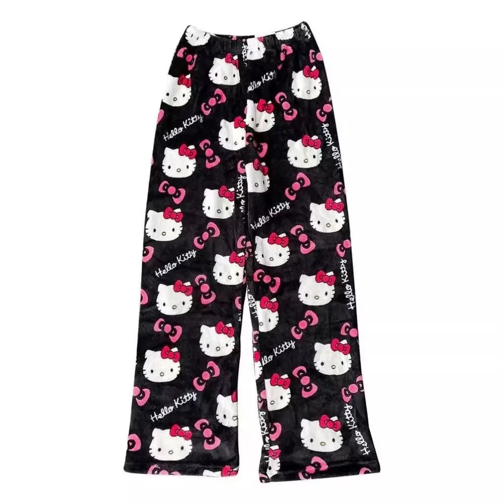 2025 New Hello Kitty Pajamas Pants Anime Women's Pajama Pants Cartoon Couple Home Sleepwear Trousers Leisure Home Clothing