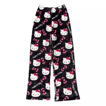 2025 New Hello Kitty Pajamas Pants Anime Women's Pajama Pants Cartoon Couple Home Sleepwear Trousers Leisure Home Clothing