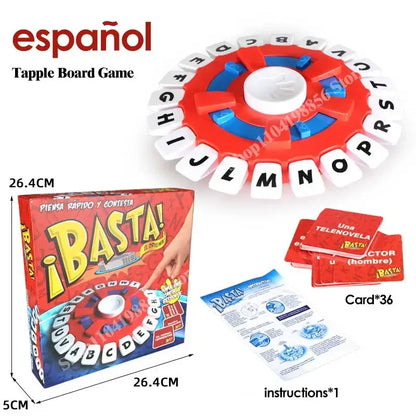 New Tapple Board Game Basta Think Word Game Fast-Paced Family The Quick Thinking Letter Pressing Puzzle Games For Adults Spanish