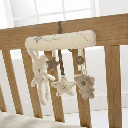 Animal Rabbit Hanging Plush Twisted Pram Toy Rattle Spiral Baby Spiral Bed Toys for Stroller Baby Rattles Mobiles Soft Pram