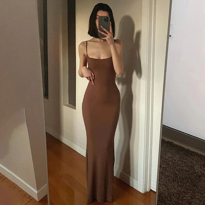 Slip Sleeveless Backless Maxi Dress Women 2025