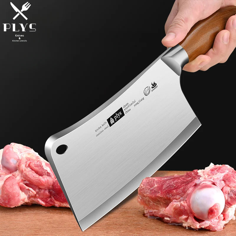 High Hardness Kitchen Knife, All Steel Sharp Chopping Knife for Ribs and Chicken Bones, Household Meat Cleaver