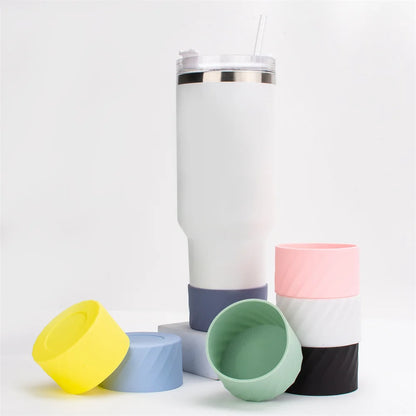 4Pcs Silicone Spill Proof Stopper Set for Stanley 40oz Cup Protective Boot and Straw Covers Reusable Water Bottle Accessories