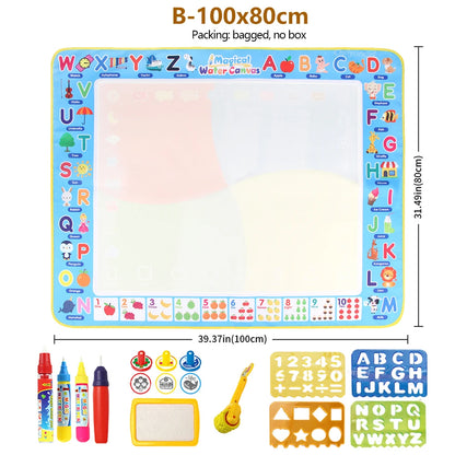 100x80CM Magic Water Drawing Mat with Reusable Magic Pens Doodle