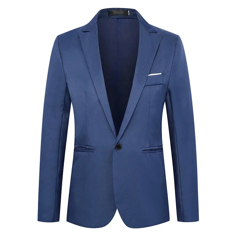 Men's Casual Business Trendy Suit Jacket Autumn Light Luxurious Slim Non-ironing Anti-wrinkle Solid Color Versatile Suit