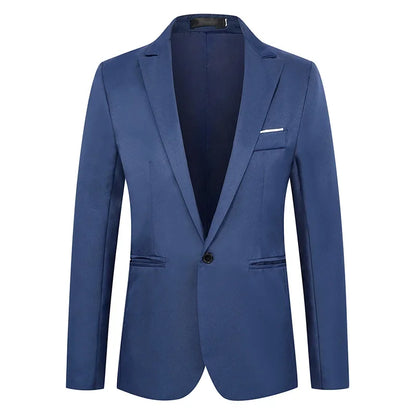 Men's Casual Business Trendy Suit Jacket Autumn Light Luxurious Slim Non-ironing Anti-wrinkle Solid Color Versatile Suit