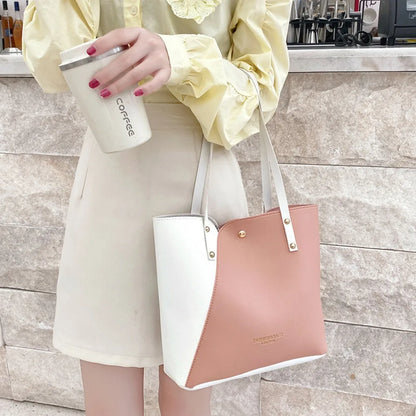 Women's Patchwork Color Bag Large Capacity Shoulder Bags High Quality Pu Leather Handbag Ladies Wild Bags Purses and Handbags