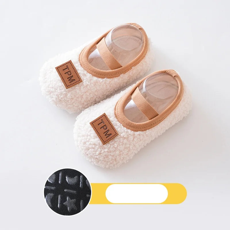 Autumn Winter Baby Slippers Toddler Plush Floor Sock Shoes Boy Girl Children Soft Anti-slip Walking Shoes Indoor Home Kids Shoes