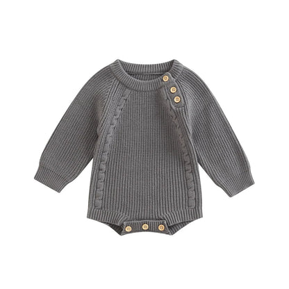 Newborn Infant Baby Girl Boy Knit Sweater Romper Pullover Sweatshirt Fall Winter Baby Clothes Warm Romper Bodysuits