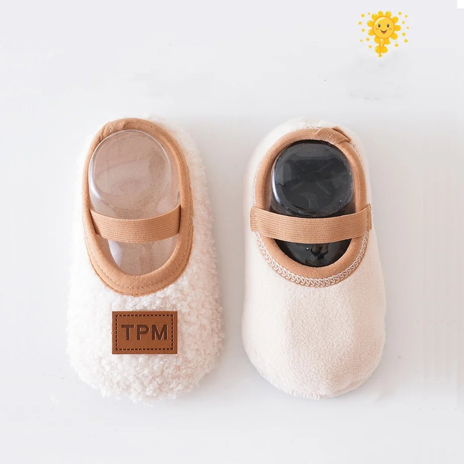 Autumn Winter Baby Slippers Toddler Plush Floor Sock Shoes Boy Girl Children Soft Anti-slip Walking Shoes Indoor Home Kids Shoes