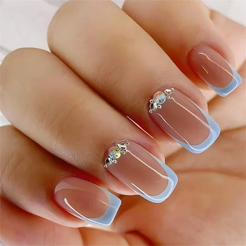 24pcs Fake nails Deals Press On Accessories Art Reusable Adhesive False Supplies Charms Products Stylist Decorated False Nails