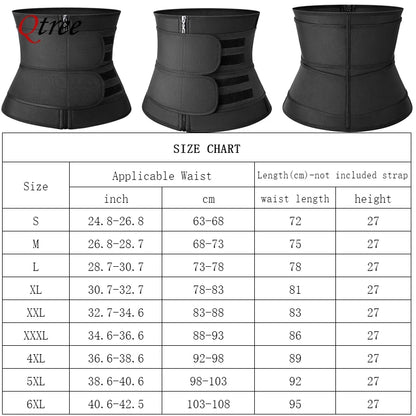 Qtree Waist Trainer Plus Size for Women Sports Girdle Corset Slimming Belly Body Shaper Sweat Trimmer Belt Slimmer Weight Loss