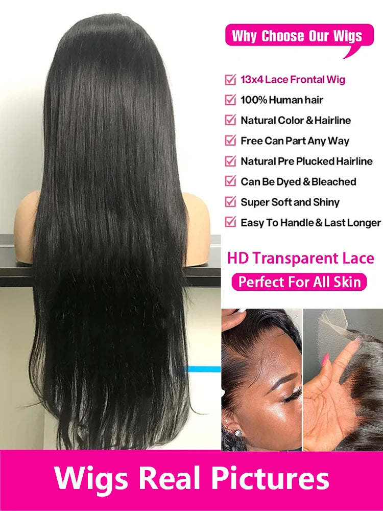 30 Inch 13x4 Bone Straight Lace Front Wig 360 Full Lace Human Hair Wigs For Women 13x6 Hd Brazilian Pre Plucked Lace Frontal Wig