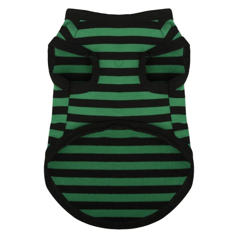 1Pc Summer Dog Clothes for Small Medium Dogs Pet Stripe Cotton Sweatshirt Breathable Puppy Cat Clothing
