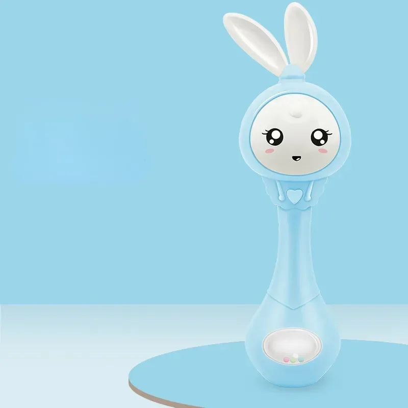 Baby Music Flashing Rattle Toys Rabbit Teether Hand Bells Mobile Infant Stop Weep Tear Rattles Newborn Early Educational Toy 18M