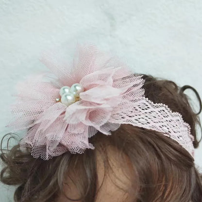 Cute Pearl Bows Baby Headband Socks Set Non Slip Cotton Sock Lace Flower Newborn Hair Band Turban Girl Hair Accessories