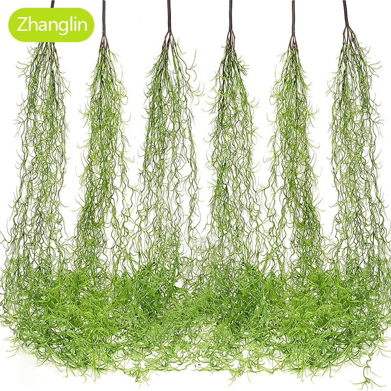 85 cm Green Artificial Plant Moss Ivy Fern Vine Home Garden Decoration Wedding Festival Wall Hanging Leaf Vine Fake Flower Decor