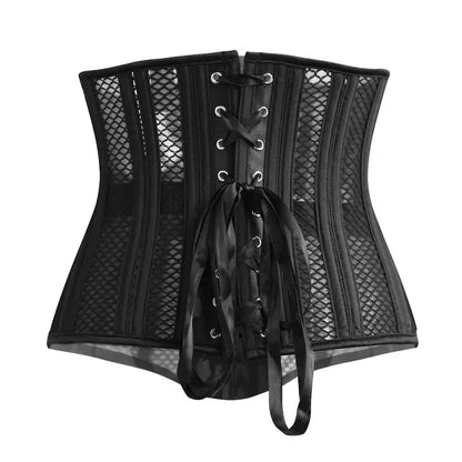 Breathable Mesh Sexy Women Corsets Top Spiral Steel Boned Underbust Waist Trainer Bustier Body Shaper Corselet