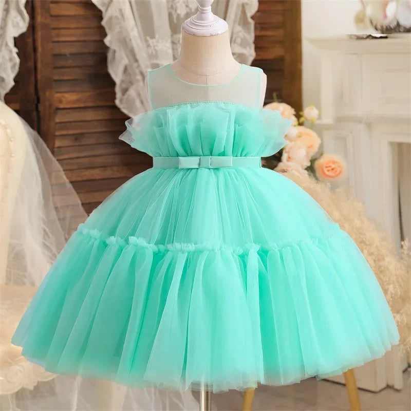 Baby Dresses For Girls Kids Wedding Bridesmaid Gown Toddler Tulle Infant Outfits Vestidos 1-5 Year