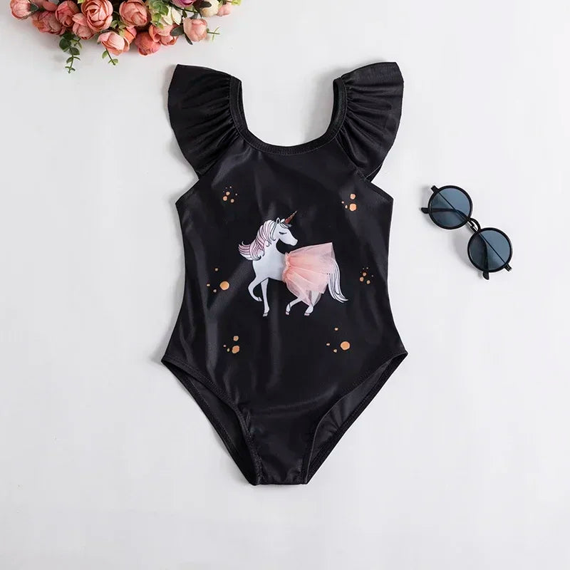 Baby Girls One-piece Swimsuit 1-5Yrs Toddler Kids Swimwear Bikini Flower Girls Summer Beachwear Backless Children Bathing Suit