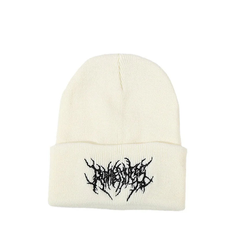 Unisex Stripe Embroidery Beanies Autumn Winter Warm Hat Hip Cap Beanie Hat Caps for Women Men