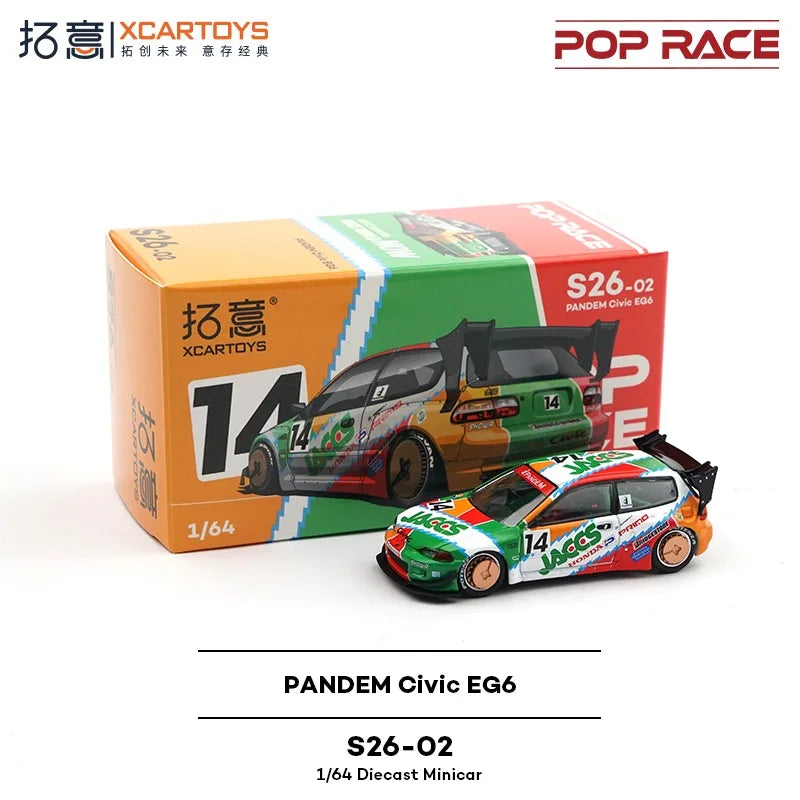 Xcartoys PopRace 1/64 Diecast Model Car Alloy Vehicle Toys Gifts for Teenagers Adults Hobby Collection