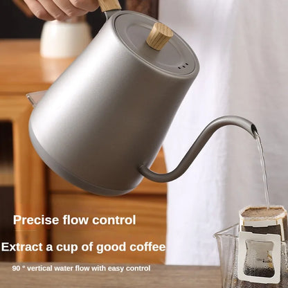 Electric Kettle 1000W Gooseneck Electric Pot  Electric Water Heater Teapot 0.8L Wood Grain Hand Brew Gooseneck Jug Pot 110V/220V