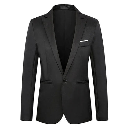 Men's Casual Business Trendy Suit Jacket Autumn Light Luxurious Slim Non-ironing Anti-wrinkle Solid Color Versatile Suit