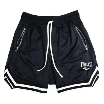 EVERLAST Fitness Sports Basketball Shorts Men's Summer Casual Loose Breathable Mesh Shorts Fashion Hip Hop Sweatpants