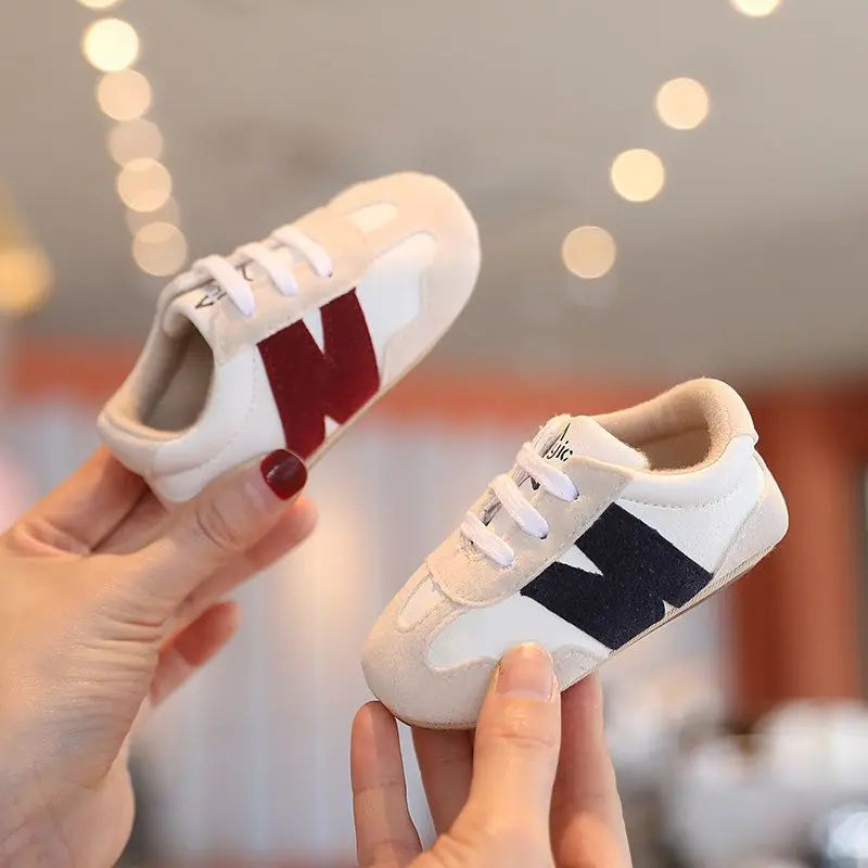 Newborn Baby Classic Sneakers Letters Splicing Baby Casual Shoe Anti-slip Hundred Walking Baby Boys Girls Baby Shoes 0-18 Months