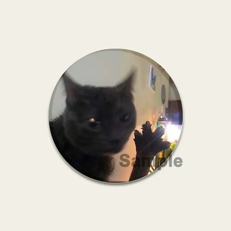 32/44/58mm Funny Cute Cat Badge Round Creative Brooches Fashion DIY Backpack Jewelry Accessory Gifts HD Print Handmade Pins