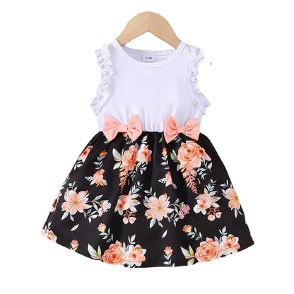 Baby Girl Summer Clothes Floral Print Sleeveless Dresses