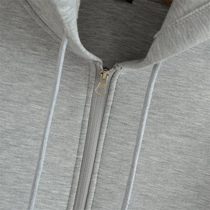 Winter New Women's Zipper Hoodie High Street Unisex style Double Pockets Oversize Loose Sweatshirts Outerwear Top