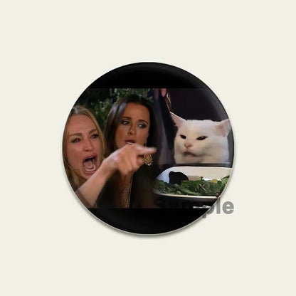 32/44/58mm Funny Cute Cat Badge Round Creative Brooches Fashion DIY Backpack Jewelry Accessory Gifts HD Print Handmade Pins