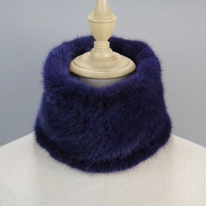 2025 New Women Winter Real Mink Fur Scarves headbands Good Elastic Knitted Natural Mink Fur Scarf Thick Warm Lady Fur Ring Shawl