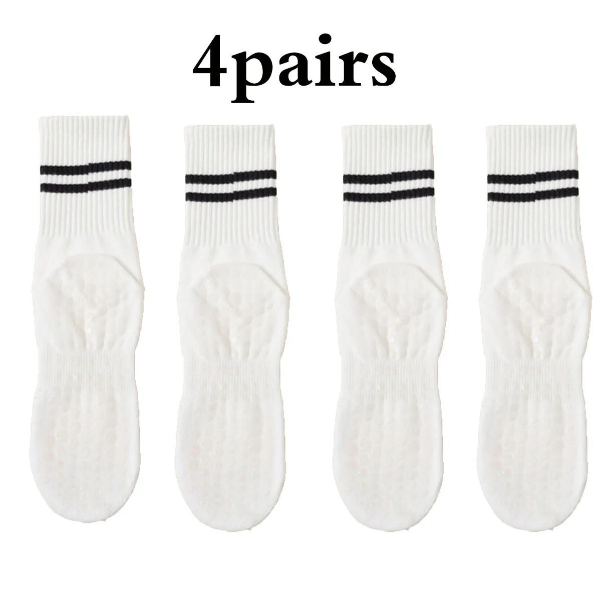 Pilates Socks with Grips for Women Yoga Socks Barre Socks Non Slip Socks of 4pairs