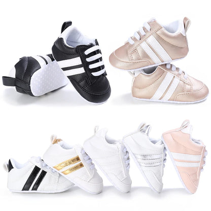 Toddler Baby Girl Shoes 0 to 3 6 9 12 18 24 Months Casual Cute Gold White Baby Boy Shoes First Walkers Soft Crib Shoes Infantil