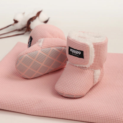 Newborn Infant Baby Girls Boys Warm Fleece Winter Booties First Walkers Slippers Shoes