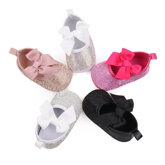 Baby Beautiful Shoes High Quality Newborn Toddler Girls Sneaker Spring and Summer Sandal Cute Bowknot Shiny Diamonds BBW3204