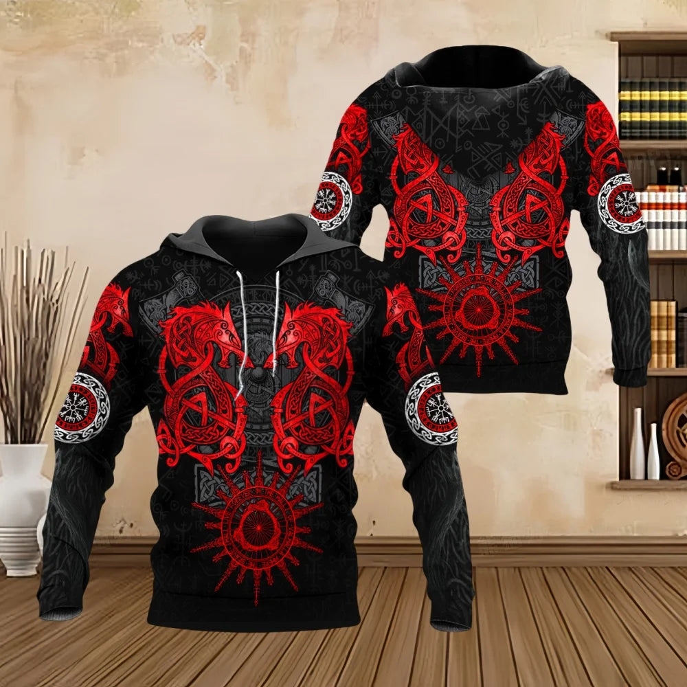 Fashion Men Hoodies Four Seasons Vintage Skull 3D Print Pullover Sweatshirts Men Comforts Kangaroo Pocket Y2k Hoodies Clothing