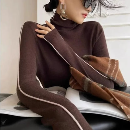 Turtleneck Pullovers Winter Slim Fit Long Sleeved Top 2025