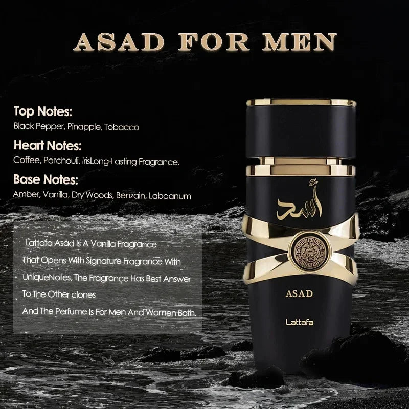100ml Original Asad Men's Eau De Toilette Spray Long-lasting Fragrance High Quality Unisex