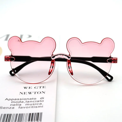 Kids Sun Sunglasses Bear Shape Children Glasses Trendy Girls Cartoon Eyeglasses Shades Driver Anti-Glare Boys Cartoon Sunglasses