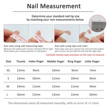 10Pcs Short Handmade Cute Press on Nails Sweet French Rhinestone