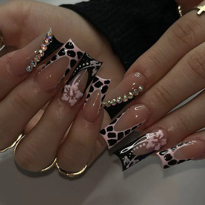 24Pcs Long Coffin Rhinestones Ballet Press